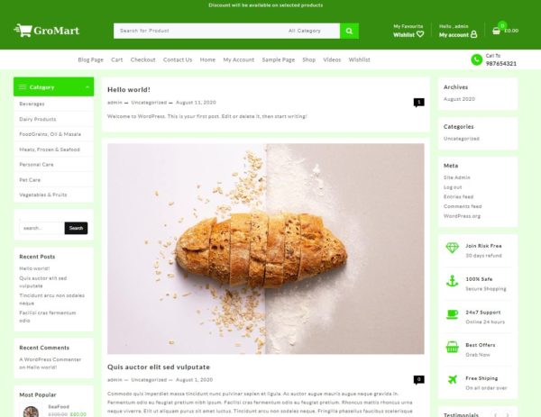 Organic food Website